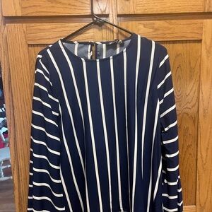 Striped Navy and White Striped Blouse